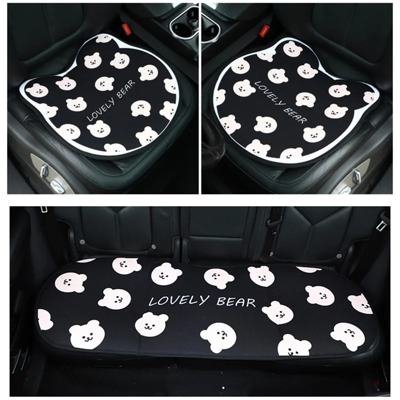 

Linen cushion anti-slip ventilation breathable four seasons cartoon bear cushion three-piece factory outlet