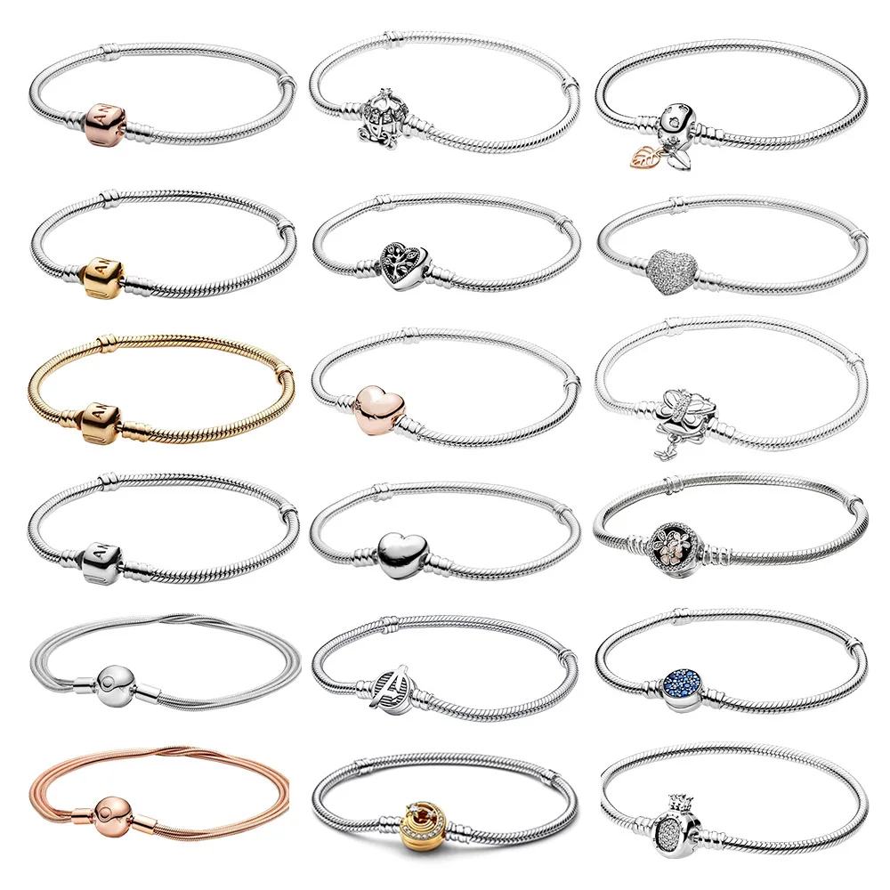 Коллекция браслетов PANDORA times цепочка из змеиных костей подходят для оригинальных