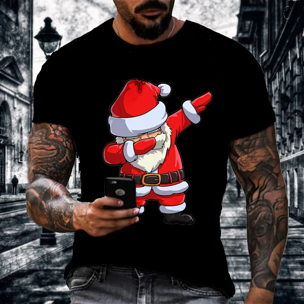 

New Christmas Men's T-Shirt 3D Print Funny Christmas Gift Fashion Costume Christmas Holiday T-Shirt New Year Costume Super Large