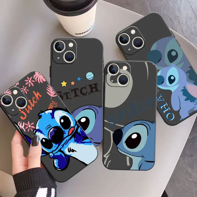 Милый мультяшный чехол Лило Стич для Apple iPhone 14 13 11 12 Pro XR X XS 13Pro 12Mini 13Mini 7 8 Plus SE 2022, мягкий чехол для телефона
