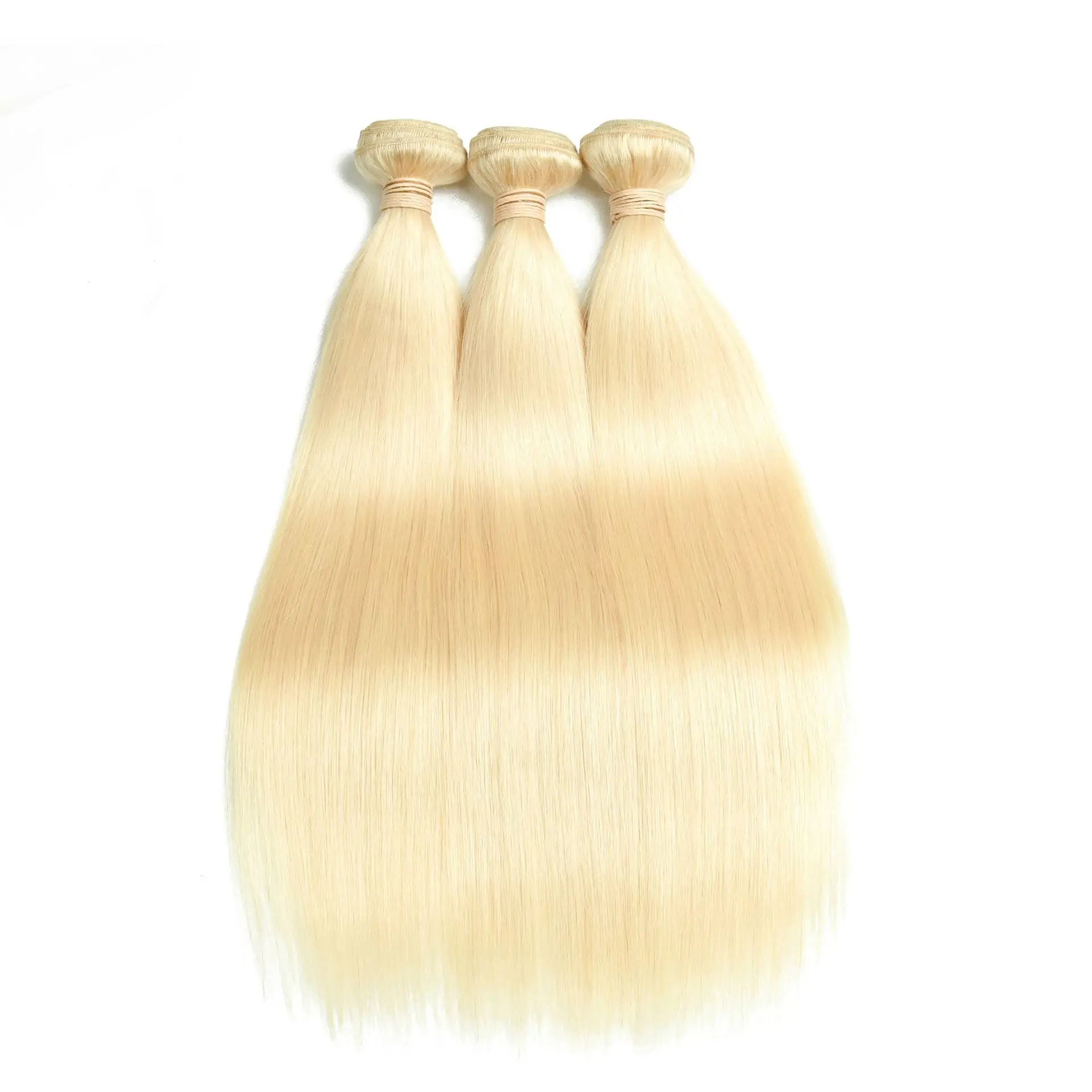 

613 Blonde Straight Hair Bundles Peruvian Remy Human Hair Extension Honey Blonde 1/3/4 Bone Straight Bundles 12- 32 Inches
