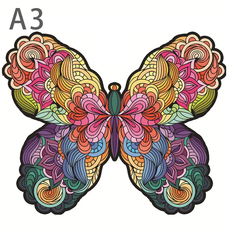 

Wooden Animal Puzzles Jigsaw For Adults Kids Unique Mysterious Butterfly 3D Puzzle Gift Interactive Famliy Games Toy Jigsaw 2022