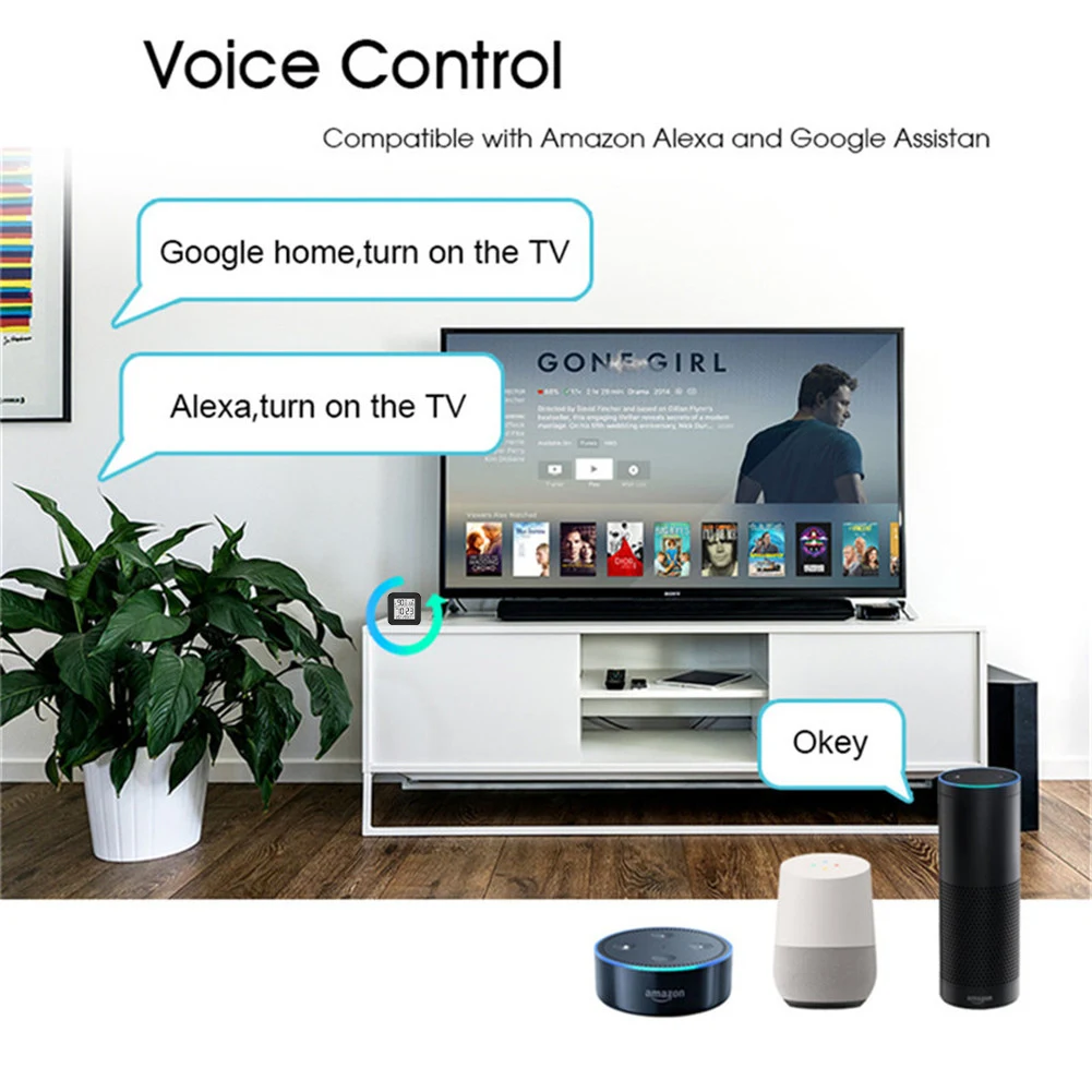 Фото Умный ИК-пульт дистанционного управления Moes Tuya Smart WiFi с датчиком температуры и влажности, управление через приложение для кондиционеров и телевизоров №5