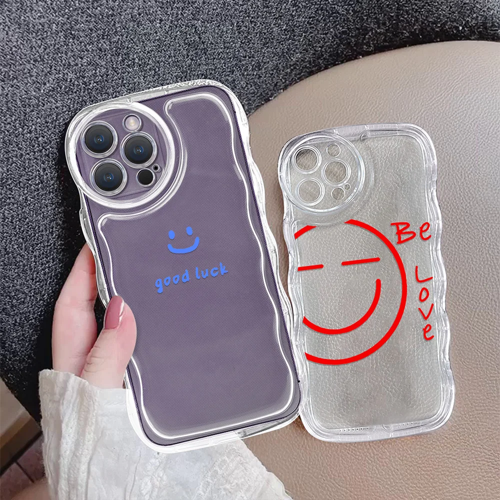 

Funny Smiley Phone Case for Iphone 14 Plus 13 12 Mini Transparent Soft TPU Cover Protection Shell for Iphone 11 Pro Max Fundas