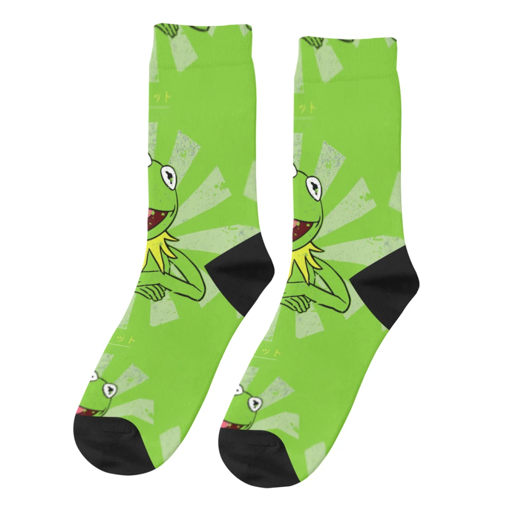 

Hip Hop Retro Kermit The Frog Retro Japanese Crazy Men's Socks Disney Muppet Show Unisex Harajuku Pattern Printed Crew Sock
