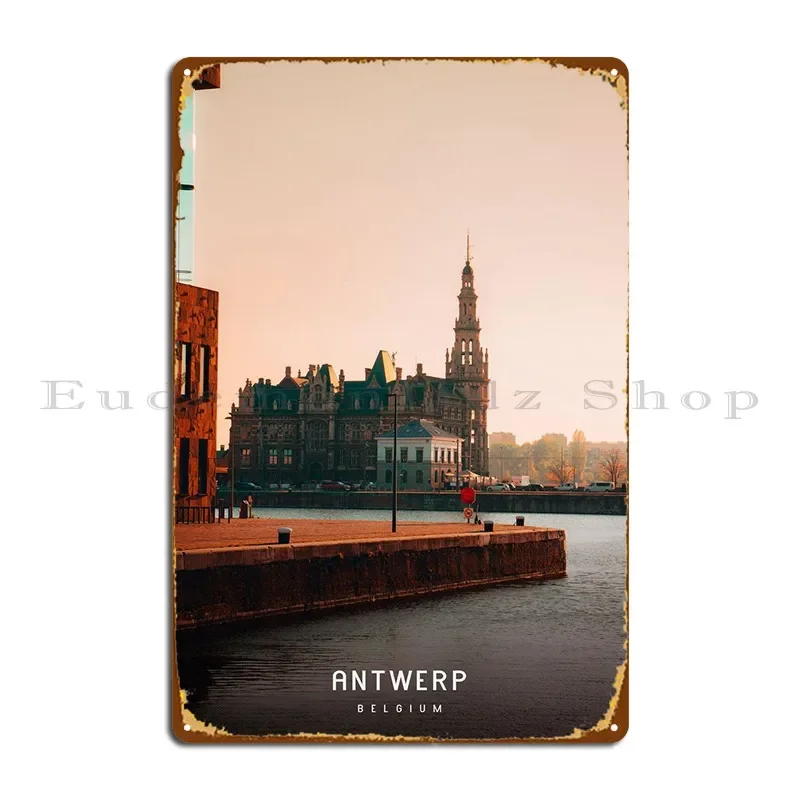 Антверпен металлическая табличка постер кино клуб гостиная печать бар жестяная