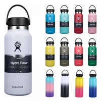 32 oz large capacity water bottle portable outdoor stainless steel vacuum thermos bottle fitness sports straw water bottle new