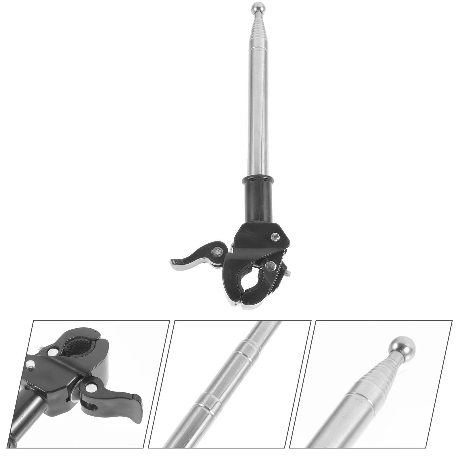 

Multi- Use Flag Pole Base Decor Motorcycle Metal Flagpole Holder Stainless Steel Small Bracket Bicycle Stand