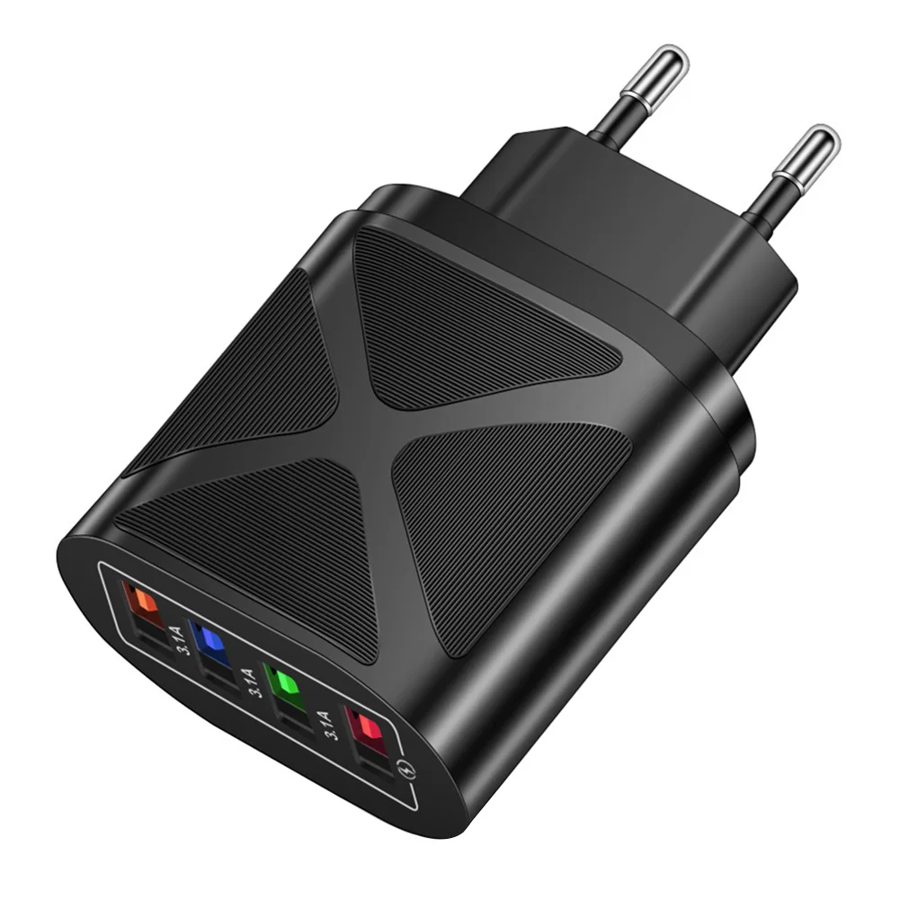 

Charger 4 USB Ports Portable Travel Convenience ABS Phone Fast Charge Equipment USB Charger Mobile Phone Fast Charger