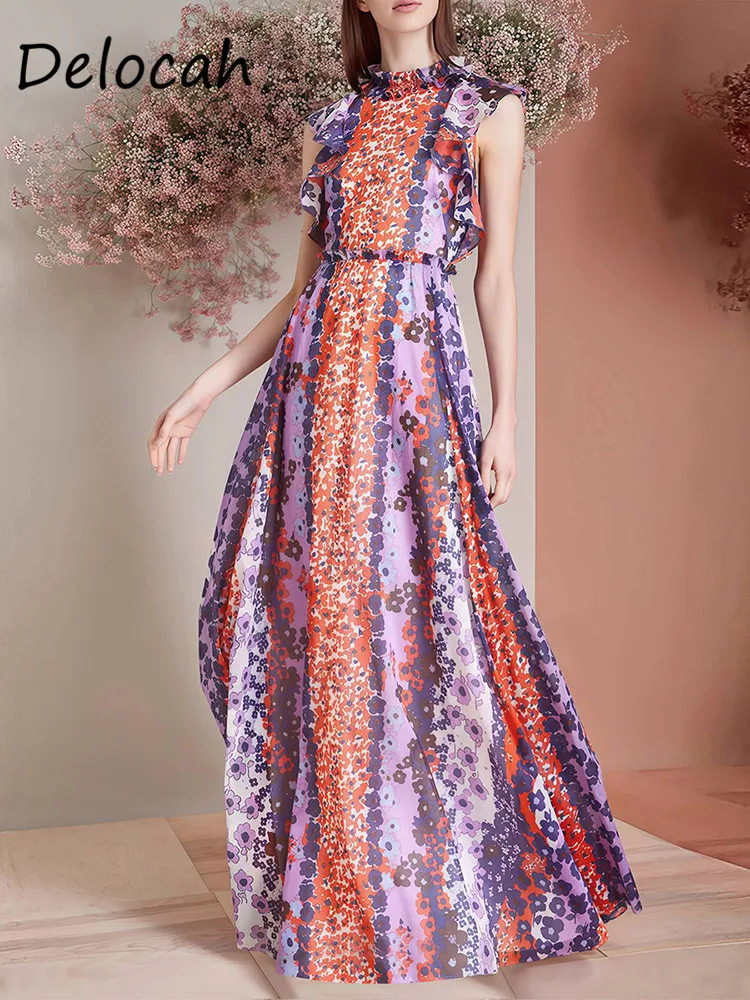 Deloca Niche Holiday женское весенне-летнее элегантное платье без рукавов с цветочным