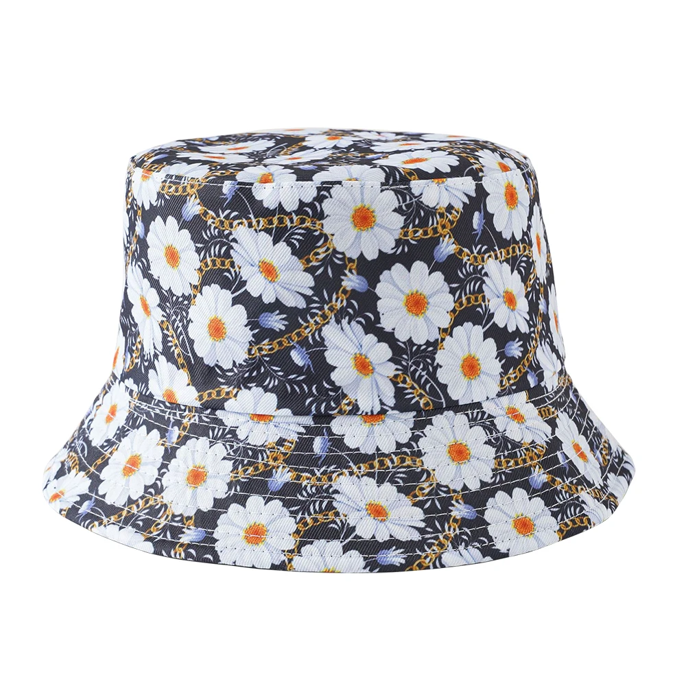 Women Spring Summer Double-sided Bucket Hat for Beach Holiday Men Sun Protection Folding Fisherman Cap Wholesale Drop Ship New
