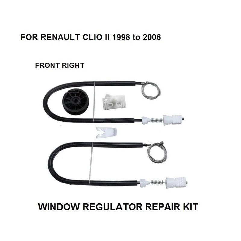 

Комплект оконных регуляторов 1998-2016, полный комплект зажимов для RENAULT CLIO II, комплект для ремонта оконных регуляторов, передняя и правая двери 2/3