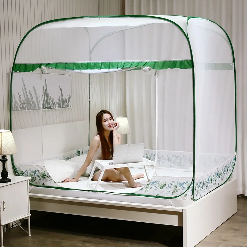 

2022 new Free Installation Magic mosquito net 2 door foldable Mongolian yurt powerful mosquito repellent for single and double