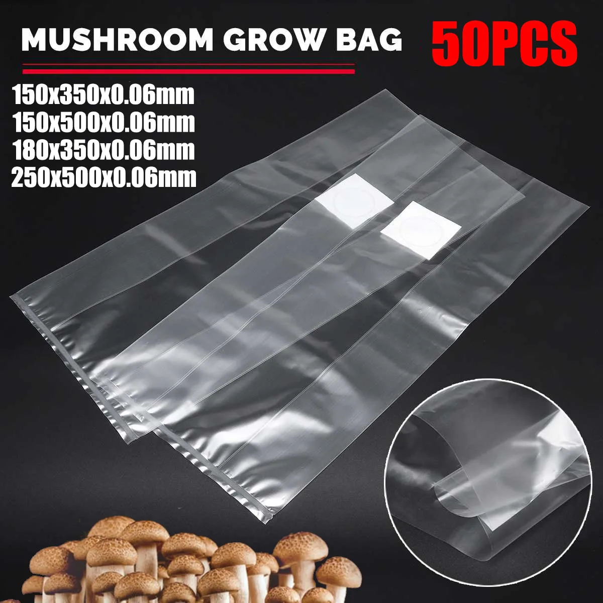 

Подложка для выращивания грибов 50 шт., предварительно Запечатываемые Садовые принадлежности для выращивания грибов