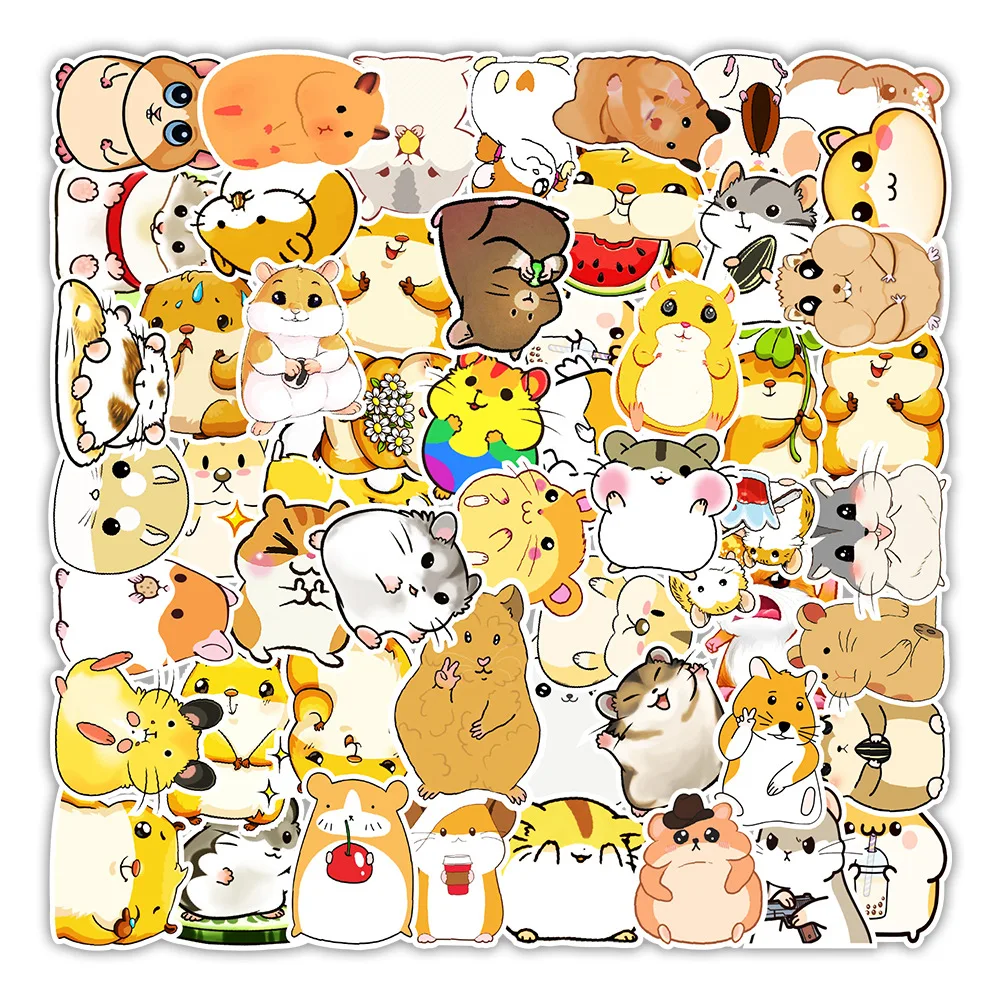 

10/30/50PCS Cartoon Cute Hamster Personalized Creative Sticker Laptop Desk Computer Suitcase Guitar Waterproof Sticker Wholesale