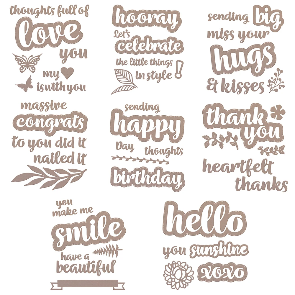 

New Blessing Language Metal Cutting Dies No Stamp For Decorating Scrapbook Handmade Photo Album Diy Paper Card Craft Die Cutting