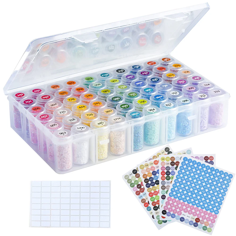 

With partition 60 Bottles of Diamond Painting Tools Accessories Storage Box Bead Container Diamond Embroidery Accessories