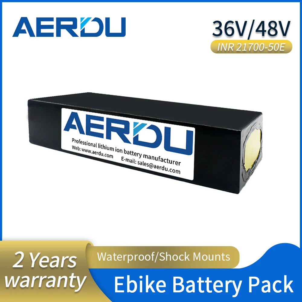 

AERDU 48V 54.6V 25Ah 13S5P INR21700 Lithium Battery Pack for Electroc Bicyle Ebike Scooter Motor Wheelchair With 30A BMS 50E