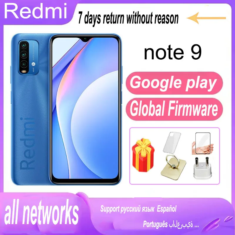 Redmi note 9/9t 4G celular Smartphone Xiaomi 4GB 128GB Snapdragon 662 global version full netcom 6000mAh Battery