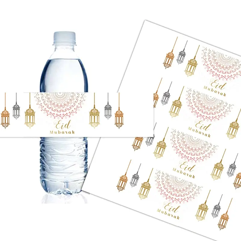 

10 pcs Eid Mubarak Bottle Stickers Ramadan Decoration Bottle Labels Wrapper Adhesive Sticker Muslim Eid Al-Fitr Party Supply
