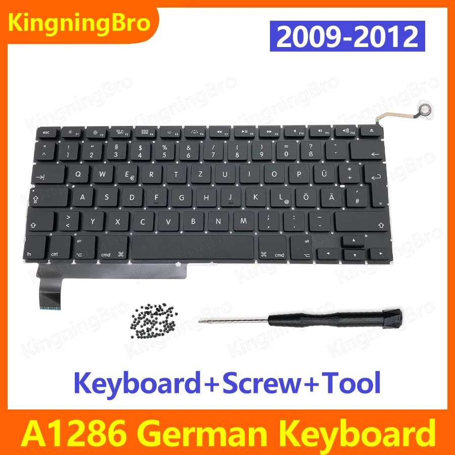 

Новая сменная клавиатура/набор винтов для MacBook Pro 15 дюймов A1286 клавиатура Немецкая раскладка 2009 2010 2011 2012 года