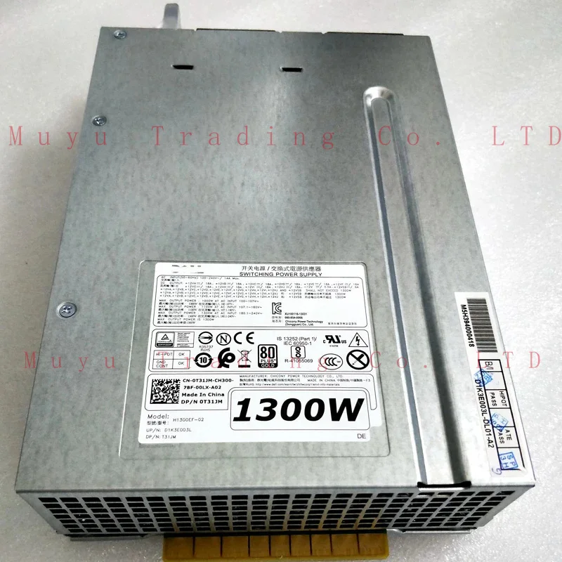 Оригинальный импульсный источник питания для Precision T7610 T7810 T7910 1300 Вт V5K16 T31JM D1300EF-02