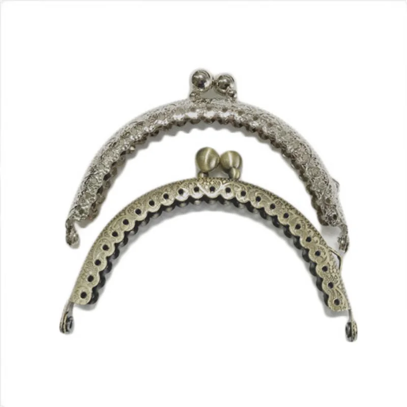 

10PCS 8.5cm Flower Bud Head Arc Metal Purse Frame Handle Kiss Clasp Lock for Bag Sewing Craft Tailor Accessories