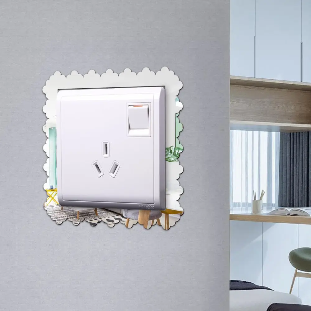 

Decorative Stickers Creative Frame Decoration DIY Flower Style Switch Sticker Mirror Surround Wall Sticker