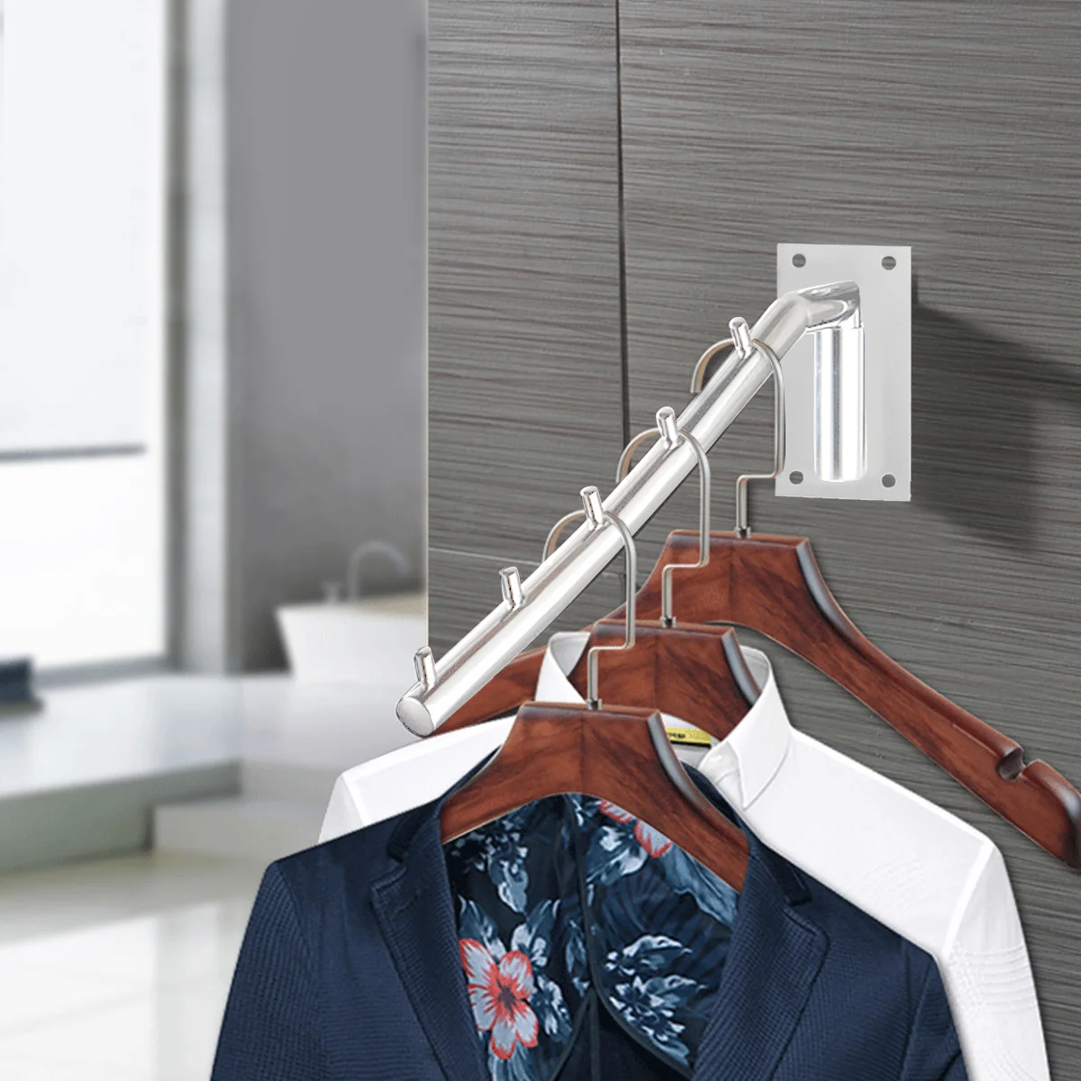 

Clothes Wall Hanger Closet Hanging Mounted Rack Board Rods Racks Laundry Ironing Mount Folding Hooks Systems