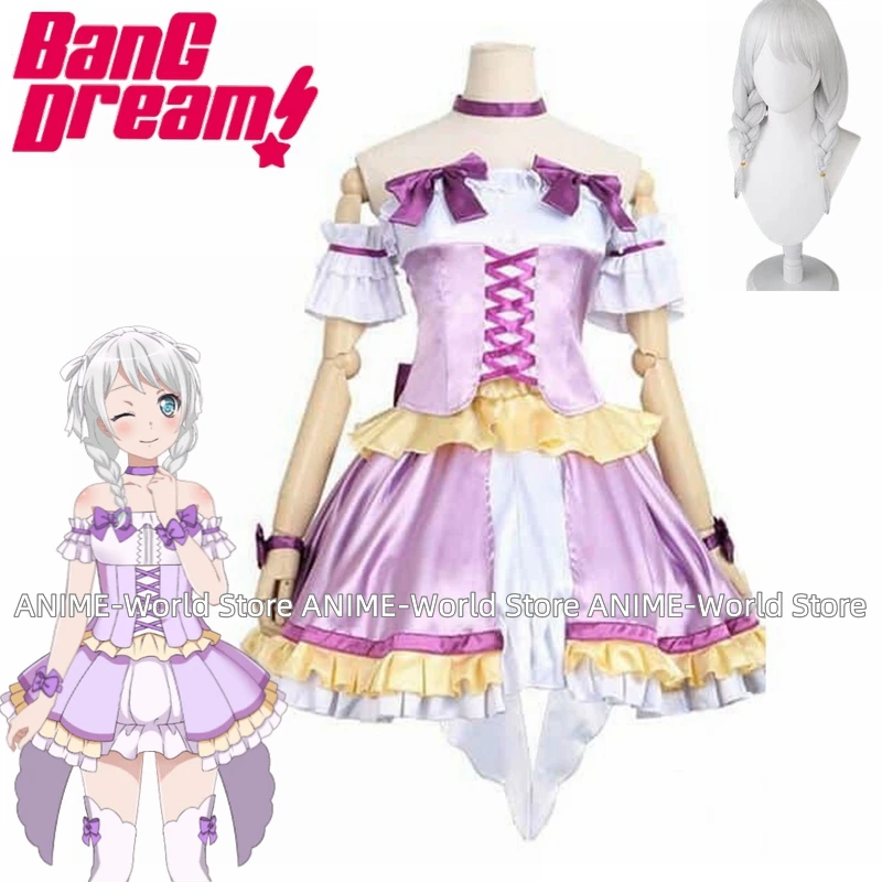 BanG Dream Pastel Palettes Wakamiya Eve Косплей Костюм Парик