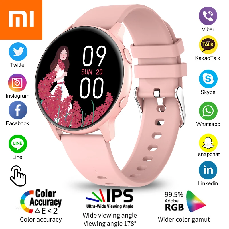 

Смарт-часы Xiaomi женские с сенсорным экраном и защитой класса IP67