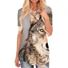 Женская футболка с V-образным вырезом, с 3D-принтом