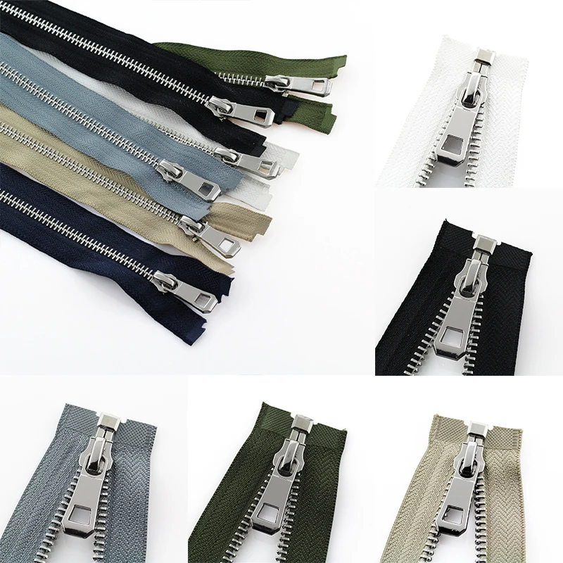 

5# Metal Zipper Opening Clothes Coat Down Jacket Leather Copper Zipper Opening Tail Zipper Head Accessories 55/65/75cm