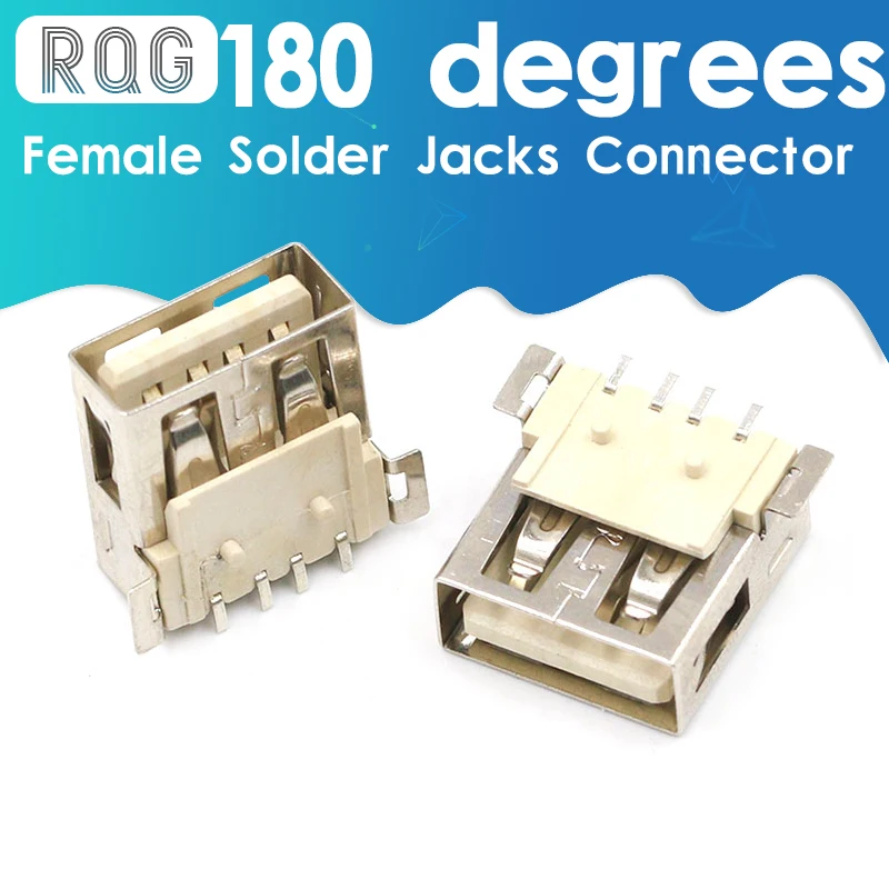 10PCS USB Type A Standard Port Female Solder Jacks Connector PCB Socket USB-A type SMT 4Pin