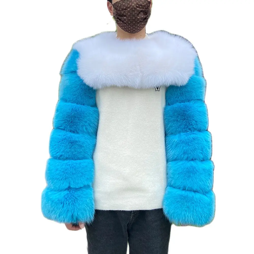 2022 new design luxury fox fur stoles women winter top nice quality fox fur coat ladies fashion fur jacket enlarge