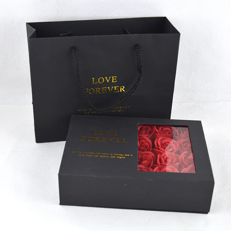 

Креативный подарочный набор из искусственного мыла, розы, украшения на День святого Валентина, ожерелье, упаковочный чехол, декор для свадьбы, Рождества, дня рождения