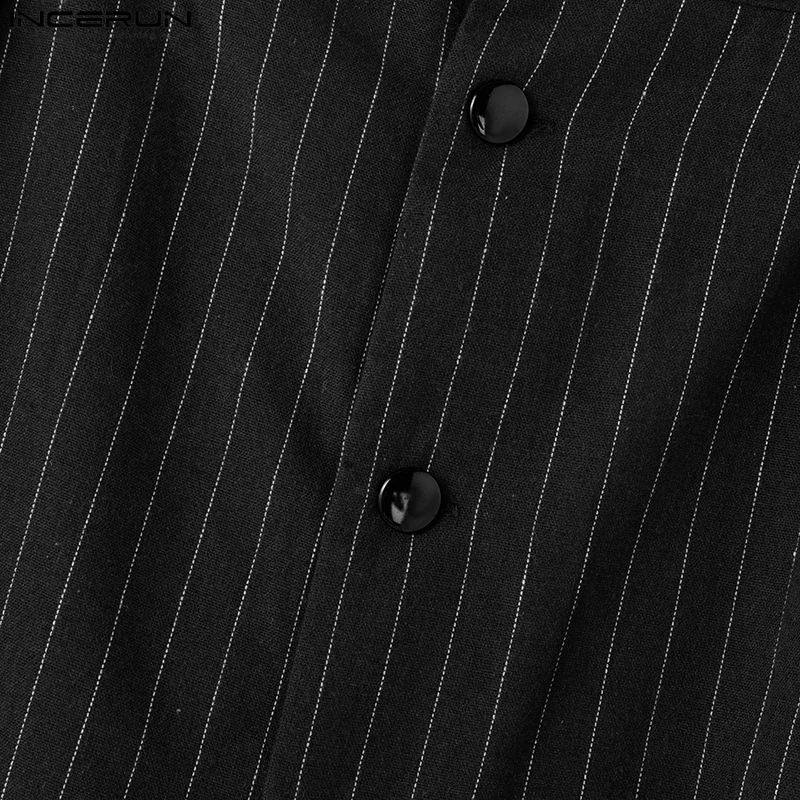 INCERUN мужские брюки со средней талией на пуговицах повседневные свободные в