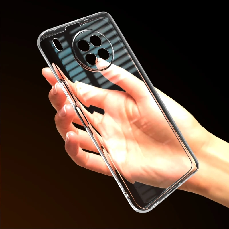 clear for honor 50 lite case cover on huawei bumper shockproof transparent silicone phone funda black matte |