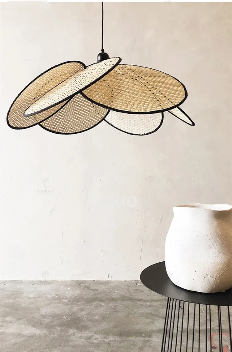 Плетеная Люстра для гостиной студии кухни деревянные бамбуковые лампы оттенки