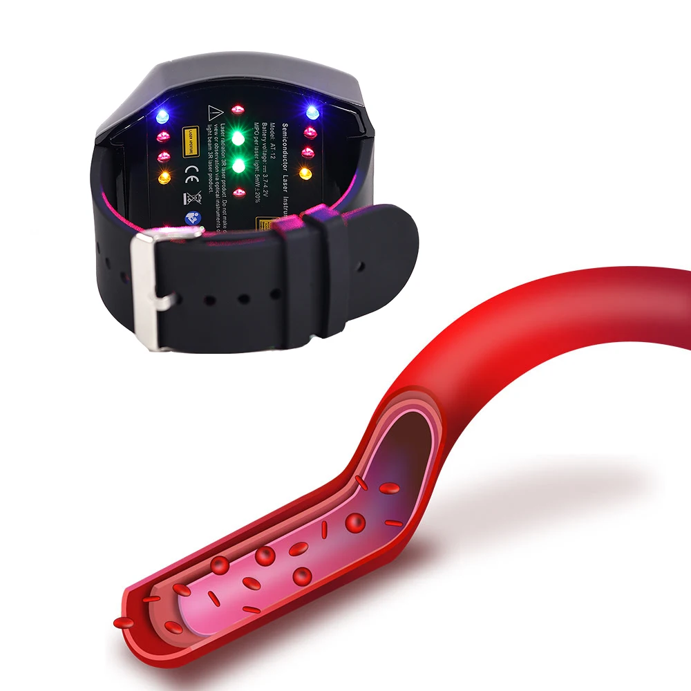 Фото Atang Treat Rhinitis Hypertension Hyperlipidemia Diabetes Stroke Treatment Watch 12 Holes Cold Laser Wrist watch GIFT №3