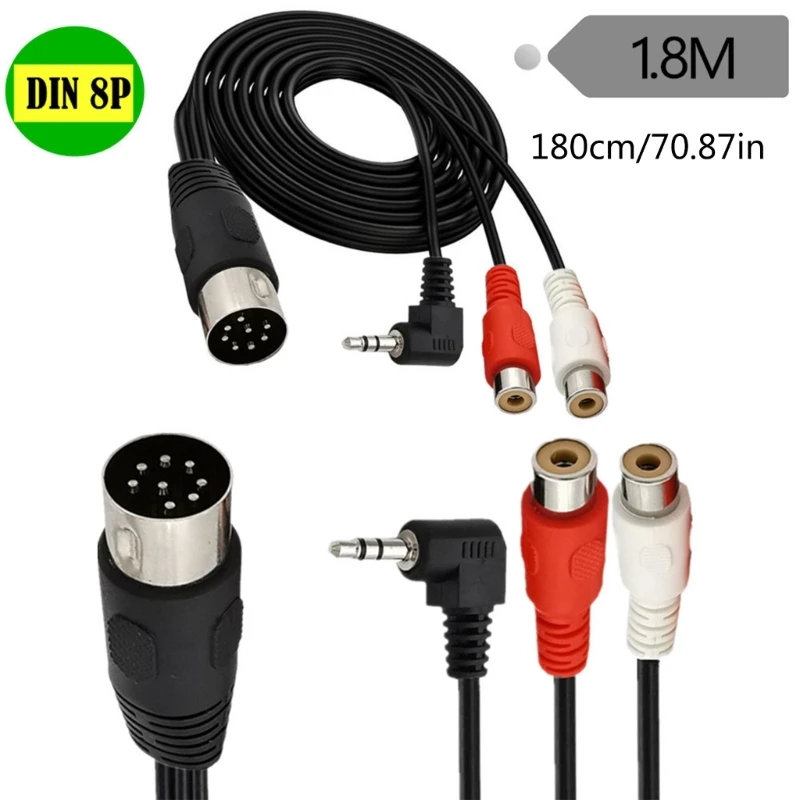 8-контактный штекер DIN на 2RCA гнездовой кабель-переходник с разъемом 3 5 мм