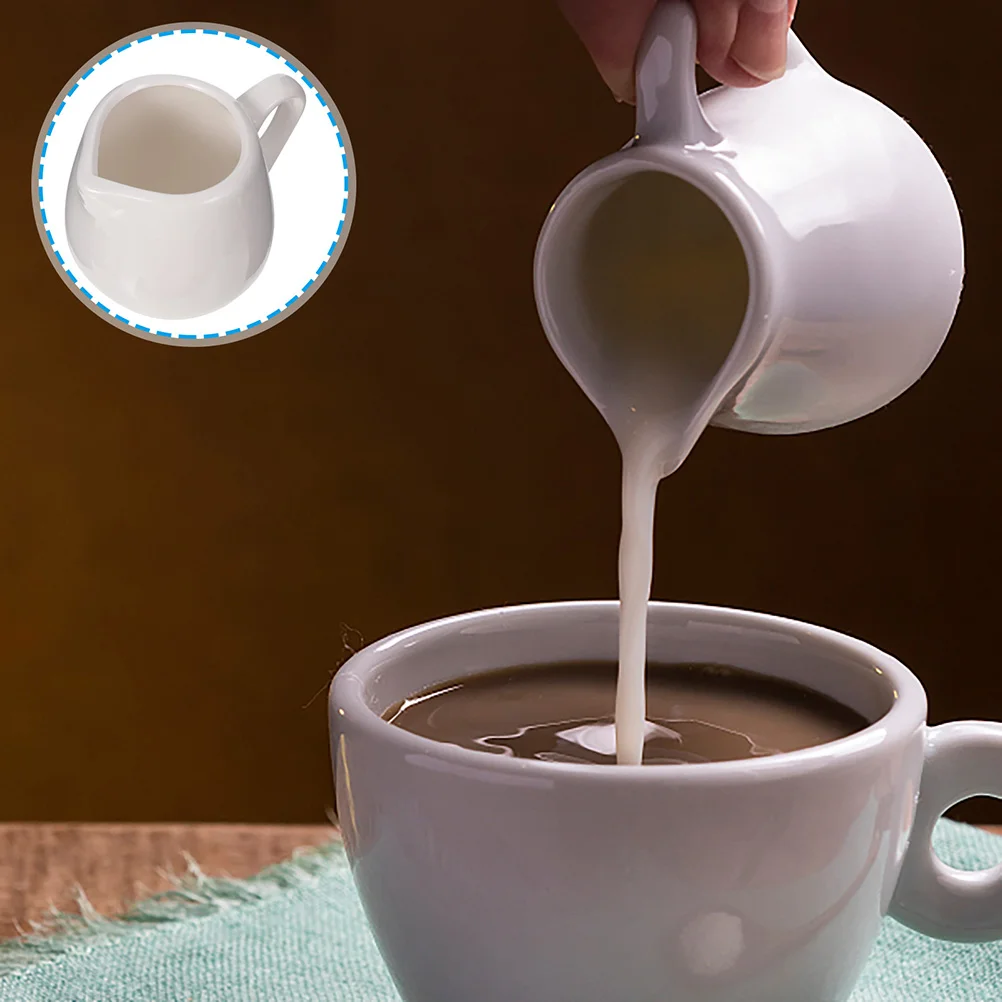 

Pitcher Creamer Ceramic Sauce Mini Jug Coffee Jugs Cream Pourer Porcelain Serving Gravy Syrup Cup Boat Seasoning Handle Kitchen