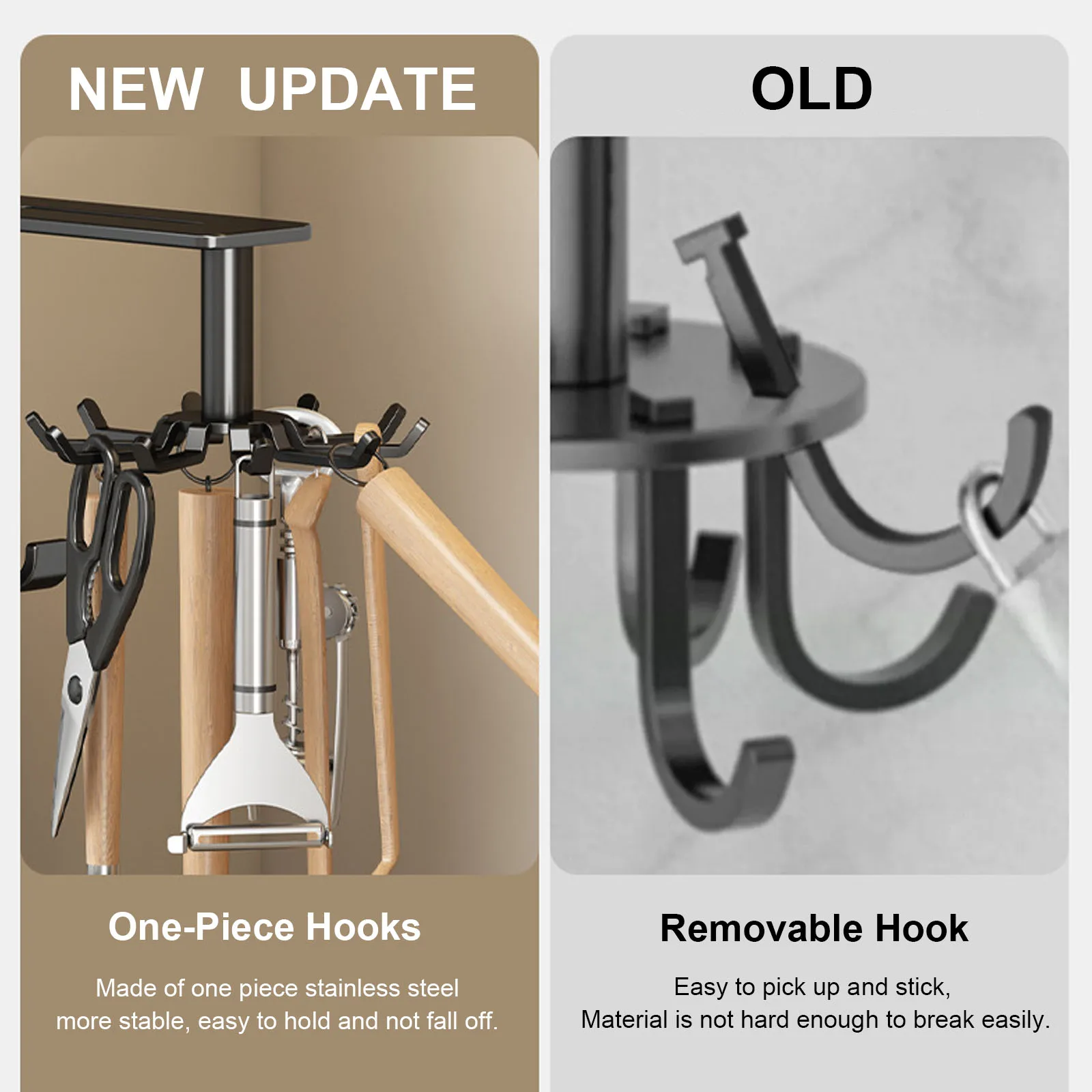 Настенные вешалки с поворотом на 360 ° кухонные Крючки из 10 предметов стойка