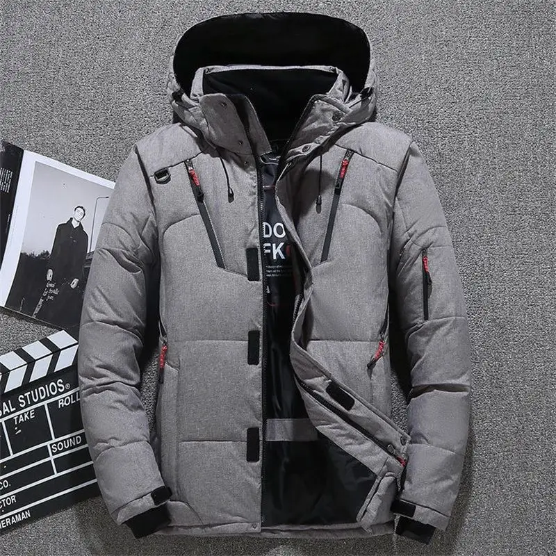 Down Jackets Man Outdoors Short Style Thickening Keep Warm Korean Version Trend White Duck Down Men's Coat Puffer Jacket