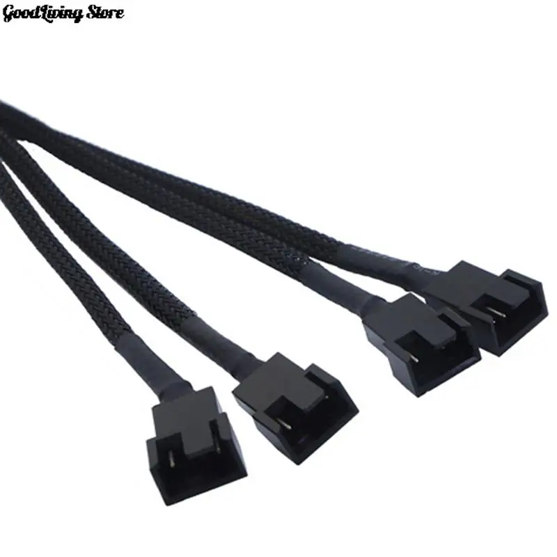 Удлинительный кабель-разветвитель с 1 на 2/3/4 вариантов черным рукавом 27 см