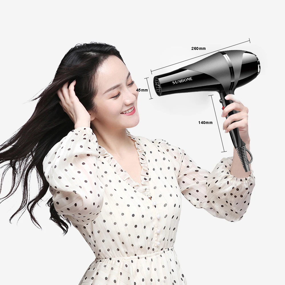 Профессиональный ионный керамический фен для волос SUNHOME 2300 Вт 2 скорости и 3
