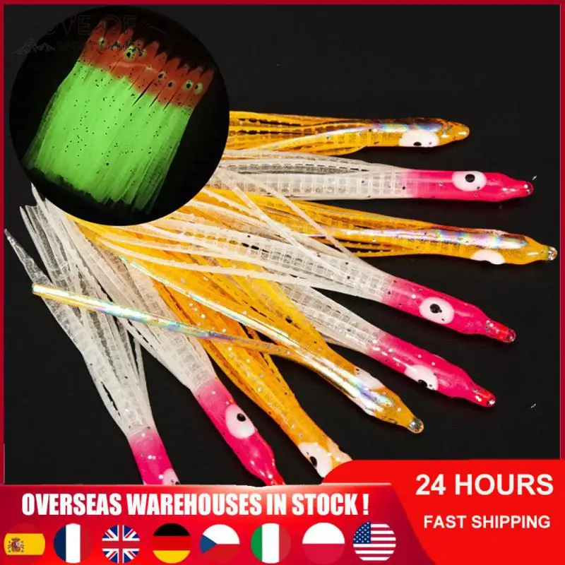 

Pvc Bionic Bait Glitter Color Powder Fake Bait 8cm Luminous Soft Bait Squid Fake Bait