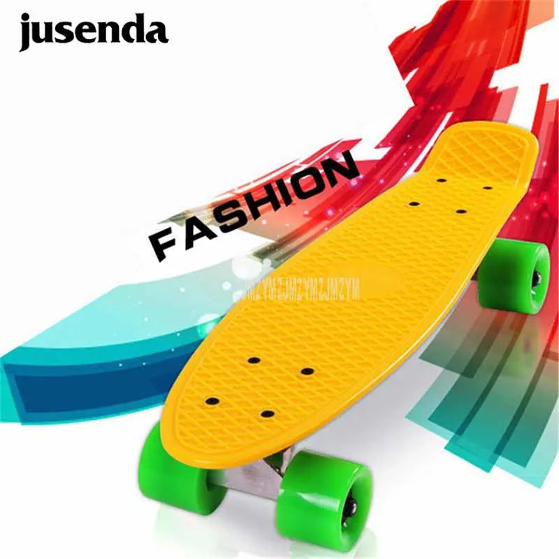 Jusenda 56 см скейтборд мини Лонгборд Single Rocker детей скутер крейсер пастельных Пенни