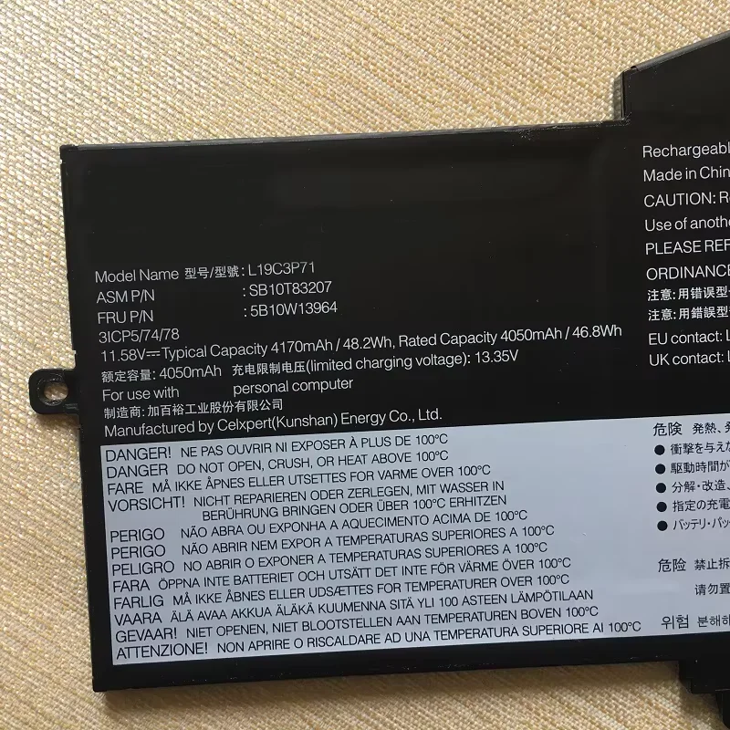 Фото Новый аккумулятор для ноутбука L19C3P71 L19M3P72 L19M3P73 для Lenovo ThinkPad X1 NANO GEN 1-20UN SB10T83206 5B10W13962 SB10T83205 5B10W13963 №3