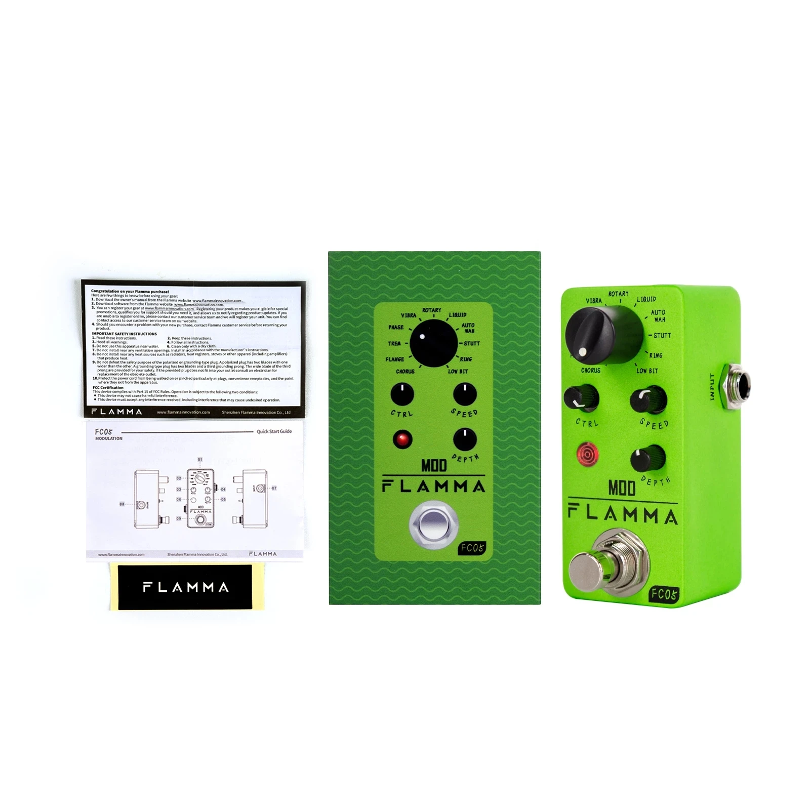 FLAMMA FC05 Modulation Multi Effects Pedal Mod Guitar Pedal 11 Modes Chorus Flanger Phaser Tremolo Auto Wah
